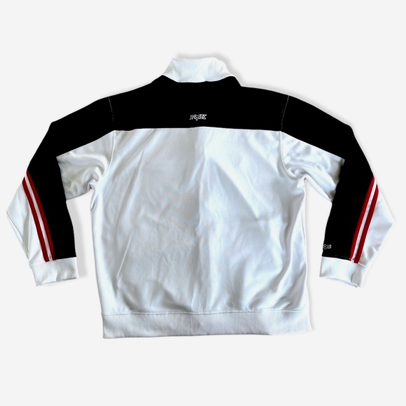 Y2K Fox Sweatshirt Zip Up Track Jacket White Red & Black Racing Size XXL - Picture 4 of 8